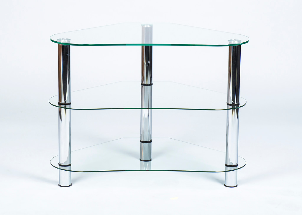 Стеклянная тумба под телевизор Угловая