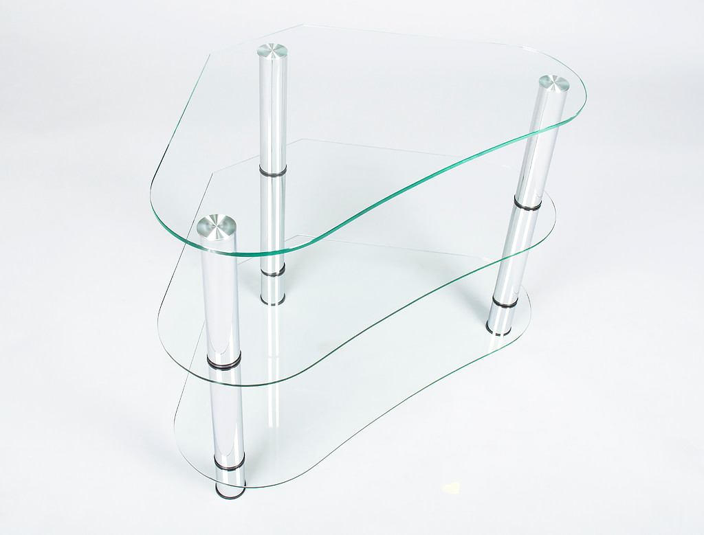 Стеклянная тумба под телевизор Угловая