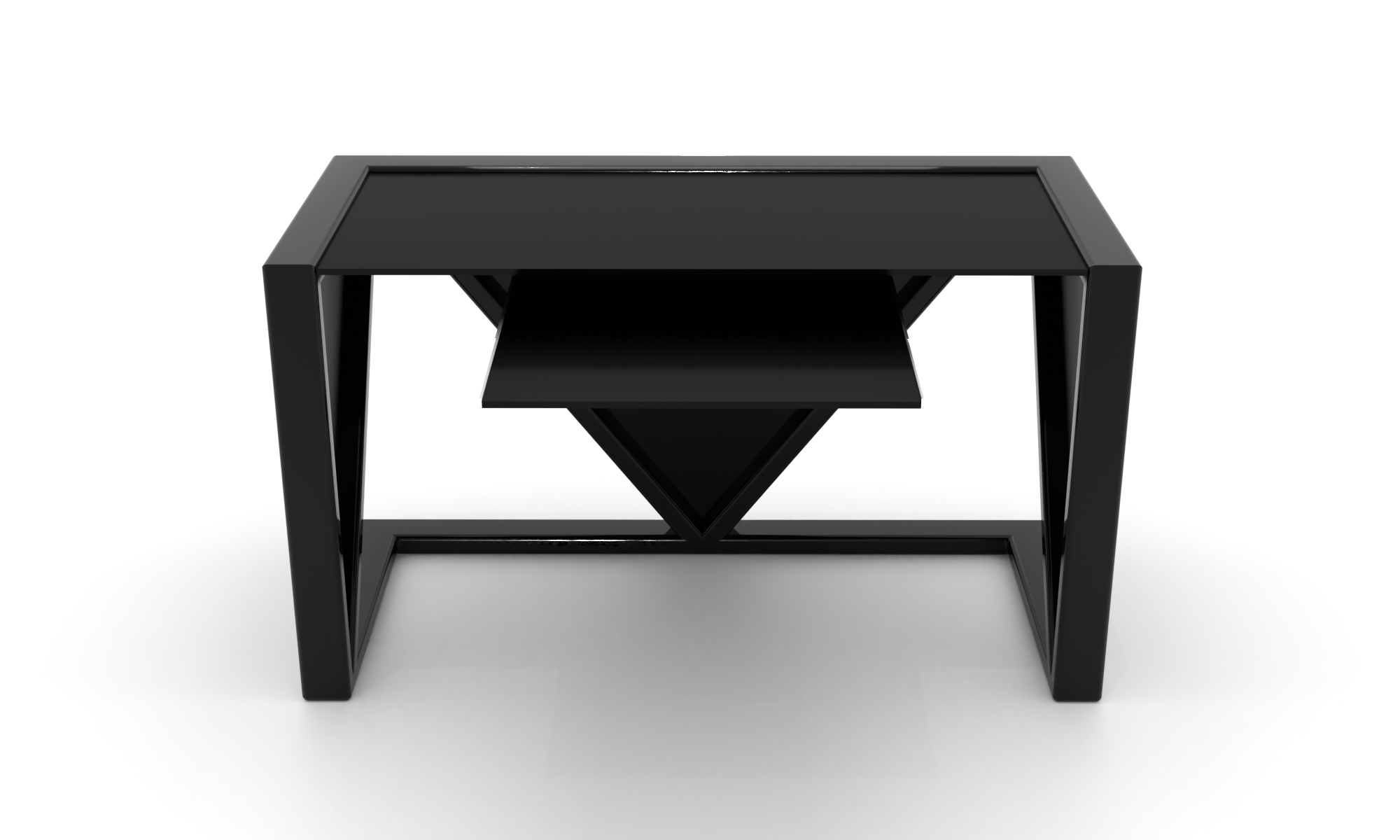 Скляний комп'ютерний стіл Варде black +. БЦ стіл
