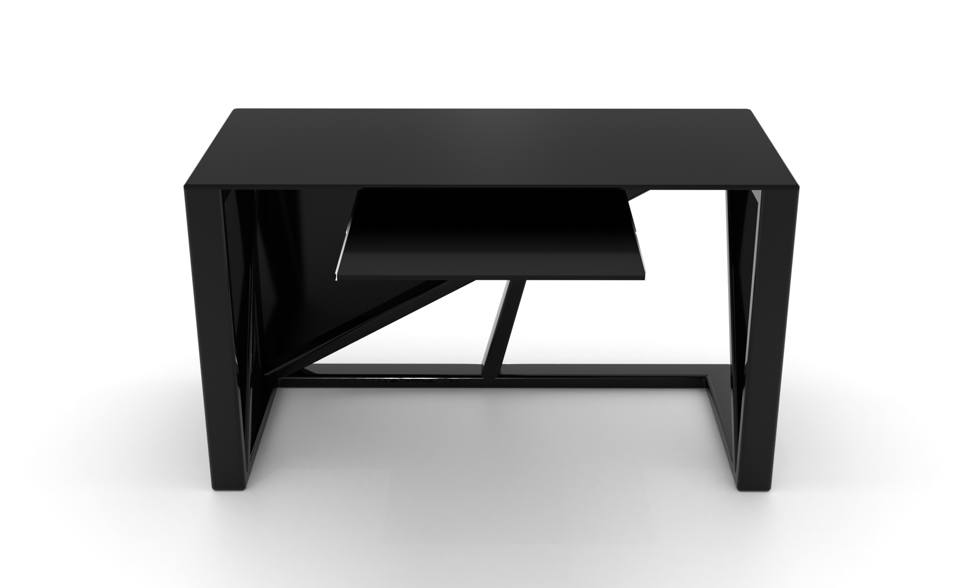 Скляний комп'ютерний стіл Ілинворт black +. БЦ стіл