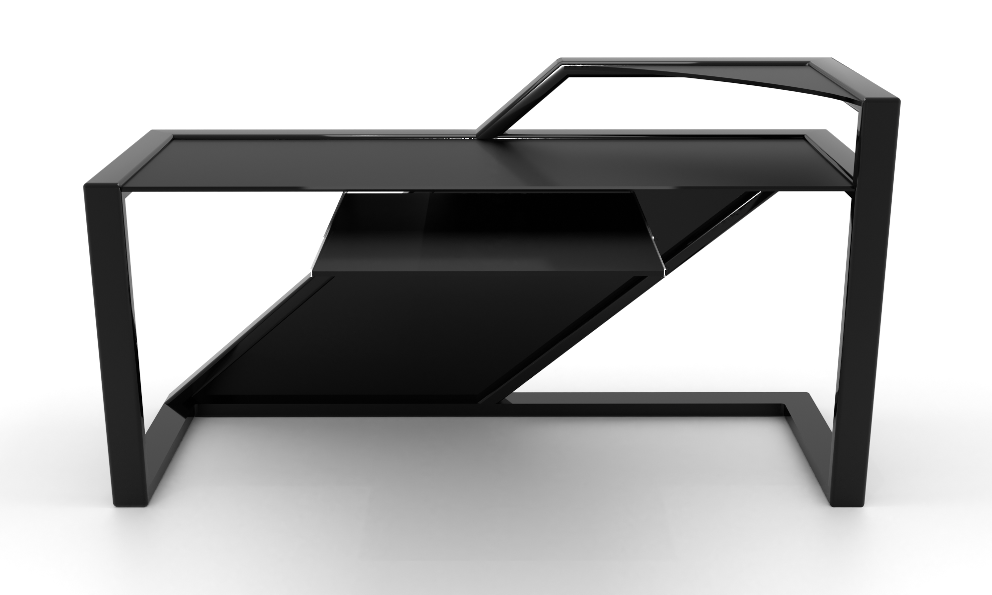 Скляний комп'ютерний стіл Мертон black +. БЦ стол