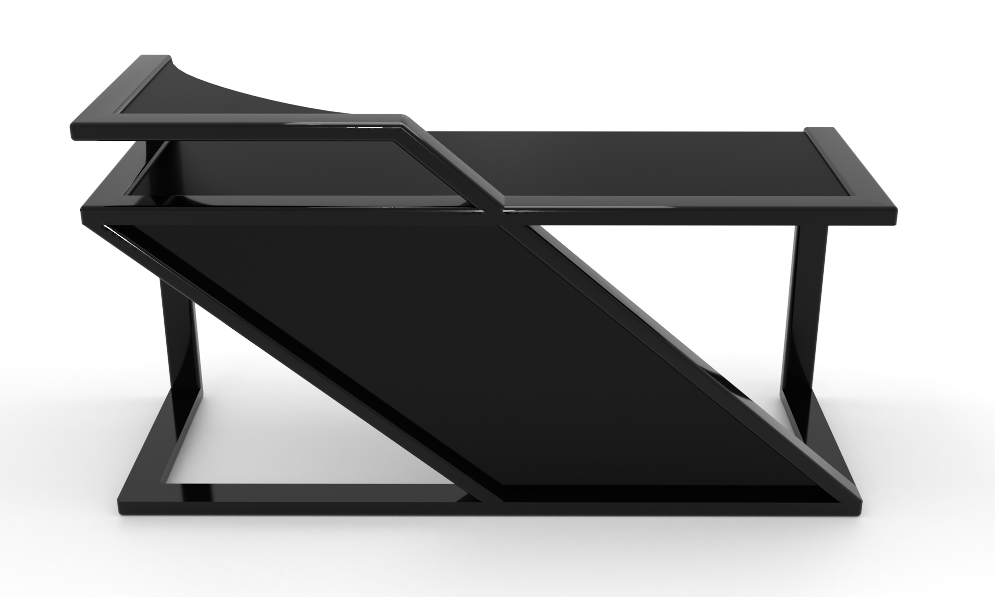 Скляний комп'ютерний стіл Мертон black. БЦ стол