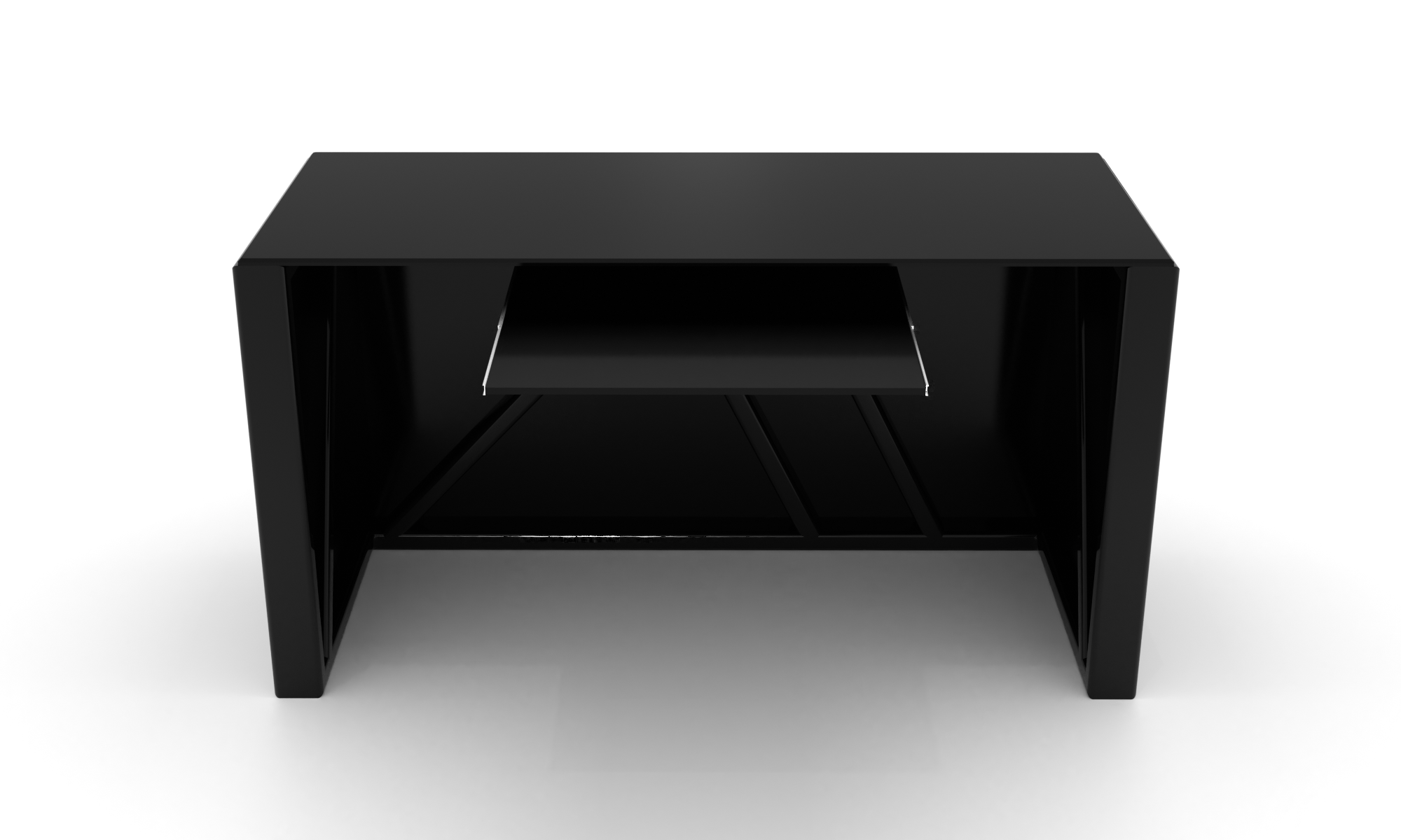 Скляний комп'ютерний стіл Пале black +. БЦ стол